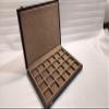 Case in wood and imitation leather Dark brown, interior in Italian velvet box for coins medals or other precious items view 2