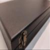 Case in wood and imitation leather Dark brown, interior in Italian velvet box for coins medals or other precious items view 4
