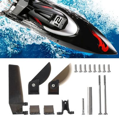 Shanrya RC Boat Parts Set - Steering Tail Rudder & Turn Fin Accessories - Fits FT012 Brushless RC Boat - Black - For Hobbyists & Adults - Ages 8+