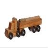 AmishToyBox.com Wooden Barrel Truck Toy - with Removable Wood Barrels - Child-Safe Harvest Stain Finish view 1