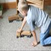 AmishToyBox.com Wooden Barrel Truck Toy - with Removable Wood Barrels - Child-Safe Harvest Stain Finish view 2