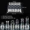 14" Glass Chess Game Set, Solid Glass Chess Pieces and Crystal Mirror Chess Board, 14 x 14 inches Chess Board, Travel Chess Board Game Set for Youth Adults view 2