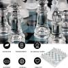 14" Glass Chess Game Set, Solid Glass Chess Pieces and Crystal Mirror Chess Board, 14 x 14 inches Chess Board, Travel Chess Board Game Set for Youth Adults view 4