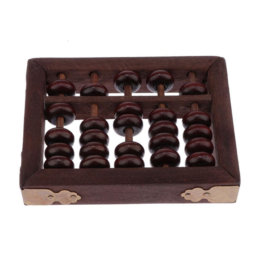 Milageto Vintage Wooden Abacus Calculation Tool with Box