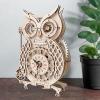 3D Wooden Puzzle Owl Clock Kit Model Kits to Build for Adults Funny Bird Puzzles Animal Shaped Craft Toy view 3