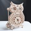 3D Wooden Puzzle Owl Clock Kit Model Kits to Build for Adults Funny Bird Puzzles Animal Shaped Craft Toy view 4