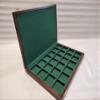 Personalised wooden case for coins, medals, minerals, velvet view 1