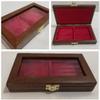 Wooden casket for medals 2 boxes 10x10cm Italian velvet handmade Coins&More coins wallet customizable view 1