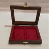 Wooden casket for medals 2 boxes 10x10cm Italian velvet handmade Coins&More coins wallet customizable view 2