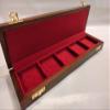 Wooden case box for coins 5 boxes 50x50mm velvet Italian Handmade view 1