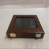 Wooden casket for coins medals showcase Italian velvet customizable handmade by Furio Troiano numismatica monetieri view 1