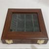 Wooden casket for coins medals showcase Italian velvet customizable handmade by Furio Troiano numismatica monetieri view 4