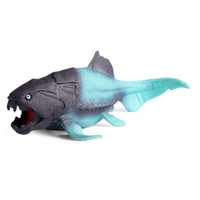 FLORMOON Animal Figures 1pcs Rubber Elastic Realistic Dunkleosteus Action Model, Stress Relief Toys for Science Project, Learning Educational Toys, Birthday Gift, Cake Topper for Kids