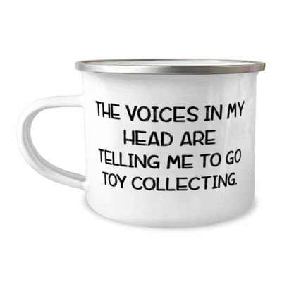 Best Toy Collecting Gifts, The Voices in My Head are Telling Me to Go Toy Collecting., Holiday 12oz Camper Mug For Toy Collecting