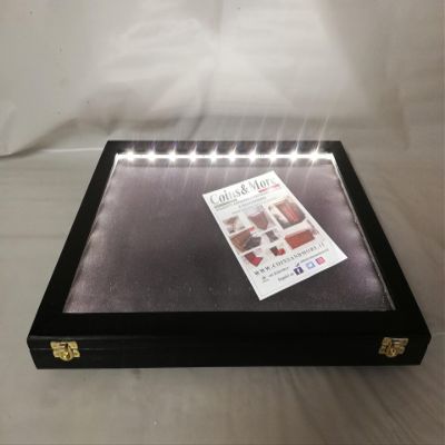Teca Display Cabinet Display Stand with LED Light for Collecting Coins Medals or Other