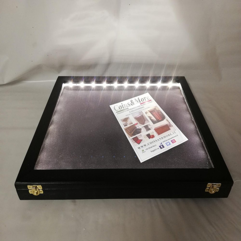 Teca Display Cabinet Display Stand with LED Light for Collecting Coins Medals or Other