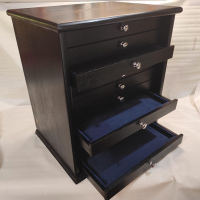 Wooden cabinet 10 drawers for pins, jewelry, military badges and other interior in Italian velvet customizable