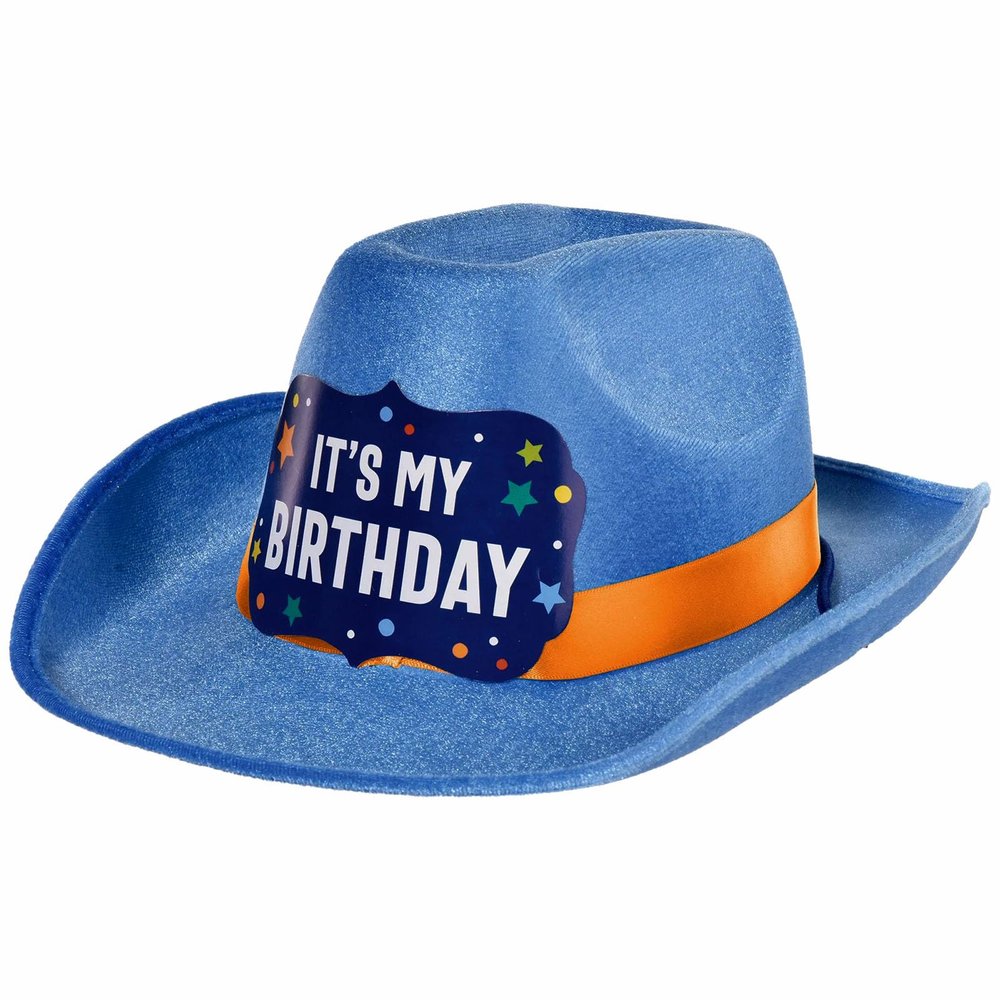 Cowboy Birthday Hat - 5" x 13" | Blue | 1 Pc