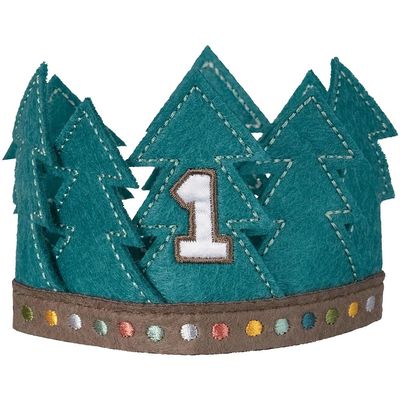 Multicolor Wilderness Felt Birthday Crown - 3" x 3.75" (1 Count) - Ideal Party Accessory and Halloween Prop