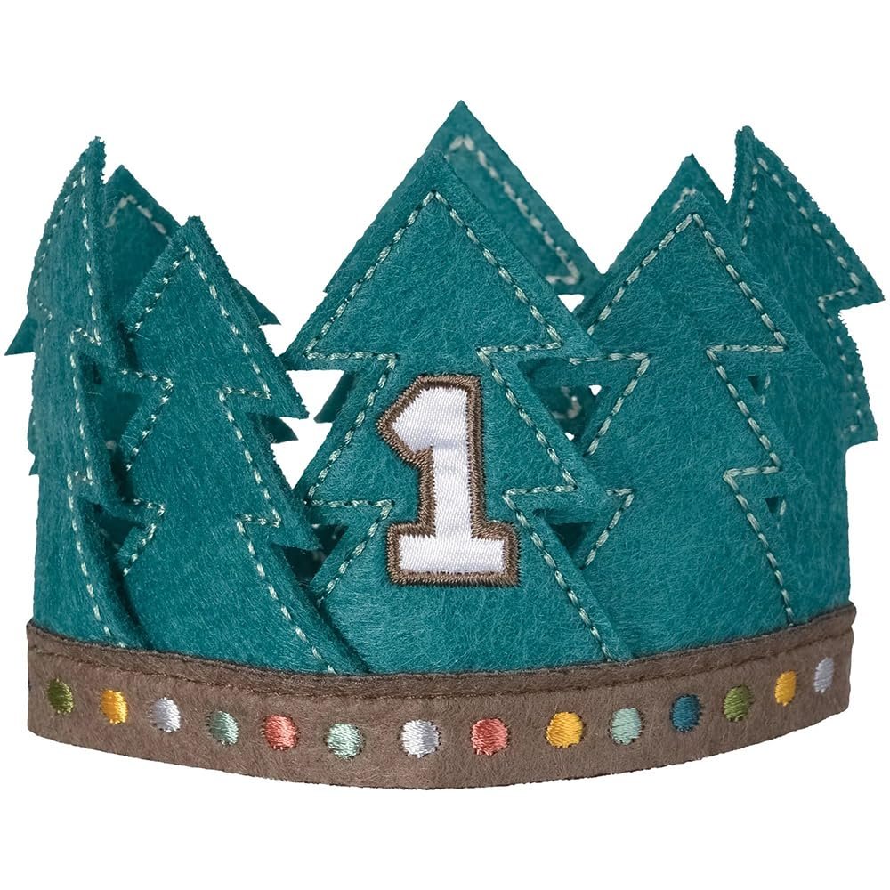 Multicolor Wilderness Felt Birthday Crown - 3" x 3.75" (1 Count) - Ideal Party Accessory and Halloween Prop