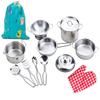 Yellora Play Pots and Pans Sets for Kids, Stainless Steel Cookware Toys Gift Set for Christmas, Pretend Play Kitchen Accessories, Role Play Educational Toys for Kids Toddlers Boys Girls view 4