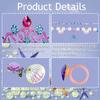 Keenjorika 6pcs Girls Princess Necklace Bracelets Ear Clips Set Mermaid Crown Pendant Colorful Plastic Princess Party Dress Up Pretend Play Christmas Gift view 2