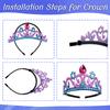 Keenjorika 6pcs Girls Princess Necklace Bracelets Ear Clips Set Mermaid Crown Pendant Colorful Plastic Princess Party Dress Up Pretend Play Christmas Gift view 4