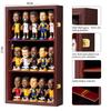 Zmiky Bobblehead Display Case Action Figure Display Case Bobble Head Shadow Box Wall Cabinet for 15 Figurines Display with Lockable Anti Fade Uv Protection for Bobble Head, Action Toy Figures,Mahogany view 2