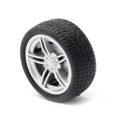 Yinpecly RC Car Wheel 38mm Dia Rubber RC Drift Cars Tires Set for DIY RC Car Truck Boat Helicopter Model Silver and Black 1PCS