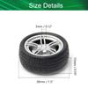 Yinpecly RC Car Wheel 38mm Dia Rubber RC Drift Cars Tires Set for DIY RC Car Truck Boat Helicopter Model Silver and Black 1PCS view 2