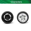 Yinpecly RC Car Wheel 38mm Dia Rubber RC Drift Cars Tires Set for DIY RC Car Truck Boat Helicopter Model Silver and Black 1PCS view 3