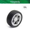 Yinpecly RC Car Wheel 38mm Dia Rubber RC Drift Cars Tires Set for DIY RC Car Truck Boat Helicopter Model Silver and Black 1PCS view 4
