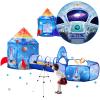 PigPigPen 3pc Kids Play Tent for Boys with Ball Pit, Crawl Tunnel, Rocket Ship Tents for Toddlers, Baby Space World Playhouse Toys, Boys Indoor& Outdoor Play House, Perfect Kids Gifts view 1