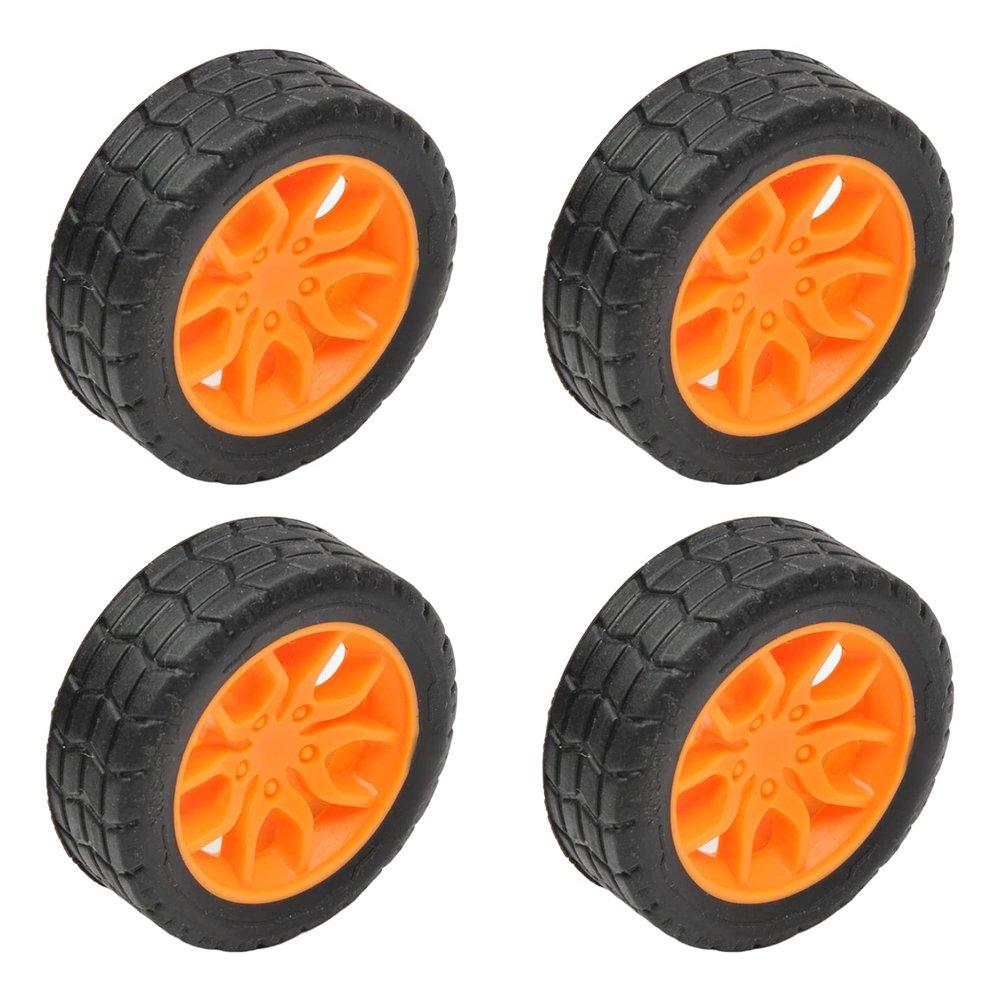 Yinpecly RC Car Wheel 30mm Dia Rubber RC Drift Cars Tires Set for DIY RC Car Truck Boat Helicopter Model Orange 4PCS