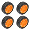 Yinpecly RC Car Wheel 30mm Dia Rubber RC Drift Cars Tires Set for DIY RC Car Truck Boat Helicopter Model Orange 4PCS view 1