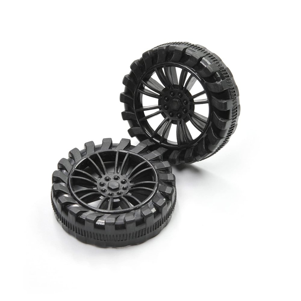 Yinpecly RC Car Wheel 45mm Dia Rubber RC Drift Cars Tires Set for DIY RC Car Truck Boat Helicopter Model Black 2PCS