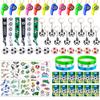 Soccer Party Favors Supplies Set With 80PCS Soccer Theme Birthday Party Decorations Gift Toy Stickers Eraser Silicone Wristbands Soccer Ball Keychains Whistle Prefect for Football Party Gifts Bags view 1
