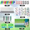 Soccer Party Favors Supplies Set With 80PCS Soccer Theme Birthday Party Decorations Gift Toy Stickers Eraser Silicone Wristbands Soccer Ball Keychains Whistle Prefect for Football Party Gifts Bags view 4