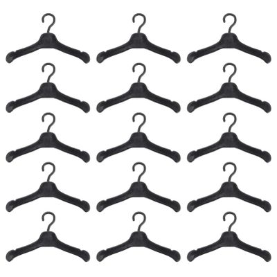 jojofuny Mini Doll Clothes Hangers 50Pcs Plastic Doll Outfit Racks for 12 Inch Dolls Lightweight Clothes Holder Accessories for Dollhouse Organization