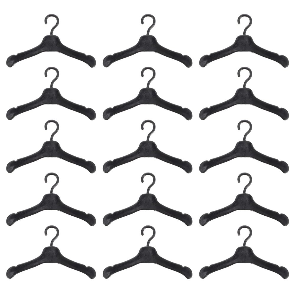jojofuny Mini Doll Clothes Hangers 50Pcs Plastic Doll Outfit Racks for 12 Inch Dolls Lightweight Clothes Holder Accessories for Dollhouse Organization