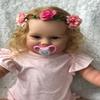 iCradle Reborn Baby Dolls Girl,20 Inch Realistic Newborn Baby Dolls with Curly Blond Hair Blue Eyes Soft Silicone Baby Dolls Best Gift Sets view 1