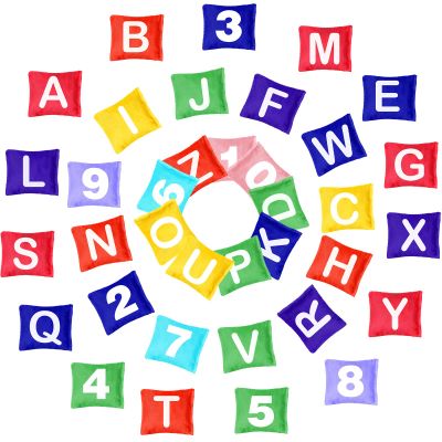 36 Pieces Mini Alphabet Beanbags 0-9 Number Beanbags Alphabet Bean Bags Learn Numbers Classroom Bean Bags Learn Letters Multicolor Preschool Learning and Education Toys