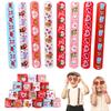 CCINEE 48PCS Valentine's Day Slap Bracelets, Assorted Heart Animal Printed Slap Wristbands Valentine Cartoon Snap Bands for Kids School Classroom Exchange Gifts Party Favor view 1
