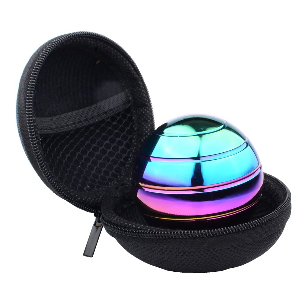 Kinetic Desk Toys Full Body Optical Illusion Spinner Ball Large Longer Time Spinning Top, Ideal for Parties, Holidays, classrooms or for use as Office Toys-with Storage Bag