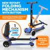 Hurtle Kids Scooter - Child Toddler Kick Scooter Toy - 3 Wheel Scooter with Adjustable Height, Anti-Slip Deck, Flashing Wheel Lights, for Boys/Girls 3-10 Year Old (Blue) view 3
