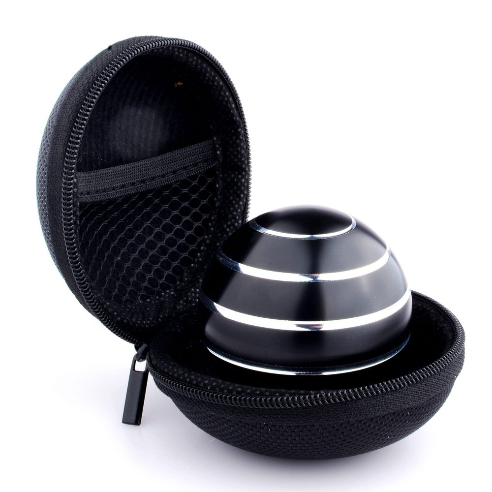 Kinetic Desk Toys Full Body Optical Illusion Spinner Ball Large Longer Time Spinning Top, Ideal for Parties, Holidays, classrooms or for use as Office Toys-with Storage Bag