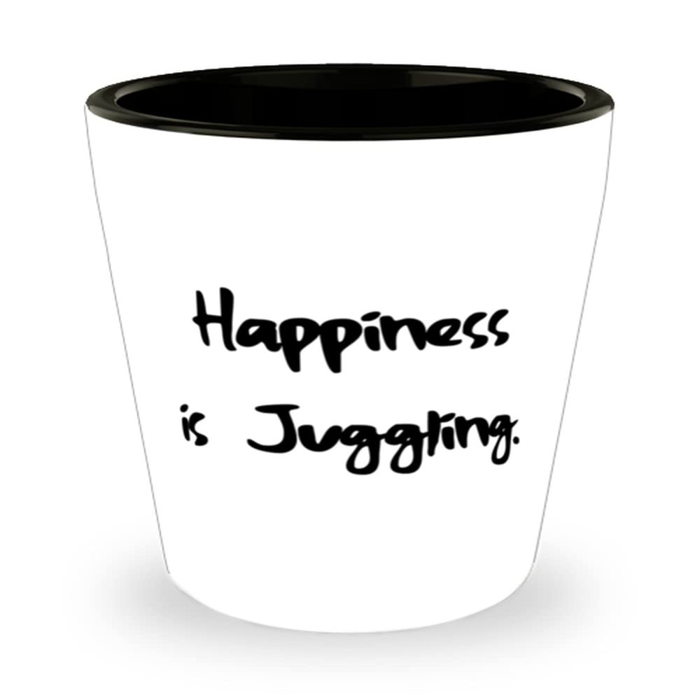 Best Juggling Gifts, Happiness is Juggling, Holiday Shot Glass For Juggling