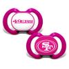 Baby Fanatic Girls Pink Pacifier 2-Pack - NFL San Francisco 49ers - Officially Licensed League Gear view 1