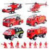14 Pcs Fire Truck with Firefighter Toy Set, Mini Die-cast Fire Engine Car, Mini Rescue Emergency Vehicle Playset for Kid Boy Girl Birthday Christmas Party Favors view 1