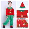 EraSpooky Elf Costume for Kids Boys Christmas Children's Costumes Outfit Set Santa Elf Costume Dress Up Funny Cosplay Party view 4